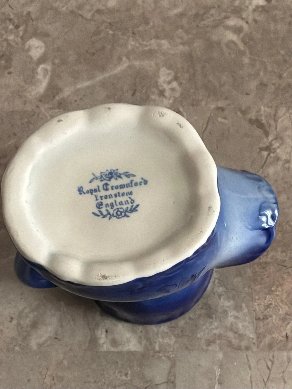 Vintage Blue Floral Ceramic Shaving Mug